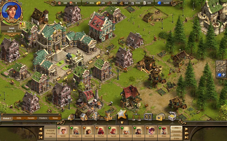 The Settlers Online: an established island’s buildings and economy