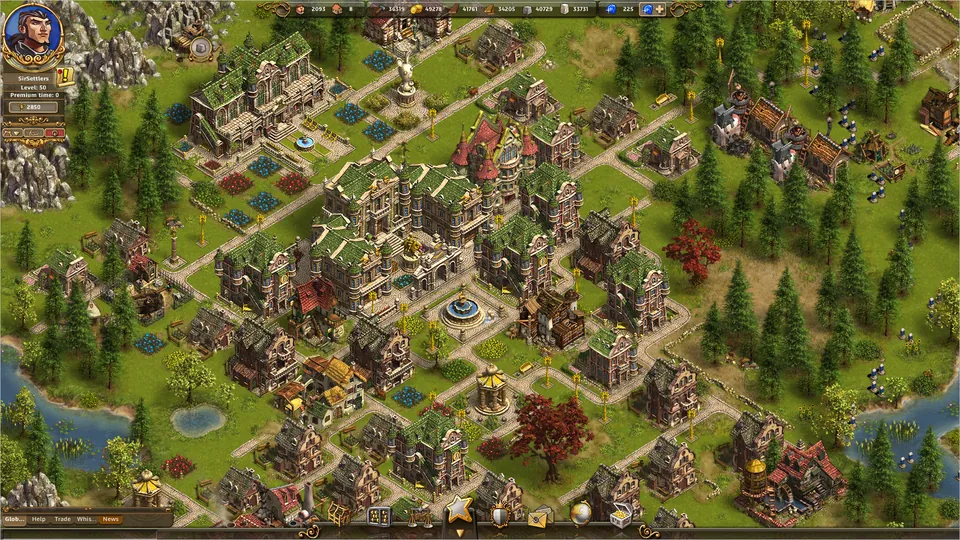The Settlers Online: developed island with interlocking production chains